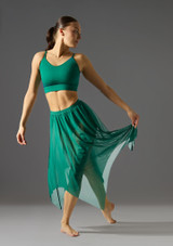 Jolista Harmony Hankerchief Hem Lyrical Skirt Evergreen Front 2 [Green]