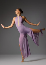 Jolista Adored Mesh Catsuit Dark Lilac Front [Purple]