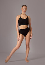 Move Dance Misha Cross Back Crop Top Black Front 2 [Black]