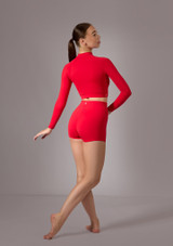 Move Dance Clara High Waist Shorts Red Back 3 [Red]