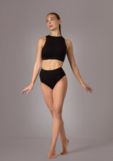 Move Dance Alessandra Tank Crop Top Black Front 2 [Black]
