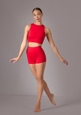 Move Dance Alessandra Tank Crop Top Red Front 8 [Red]