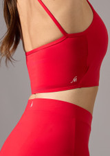 Move Dance Tara Halterneck Crop Top Red Back [Red]
