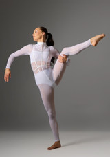 Jolista Unity Mesh Catsuit White Front [White]