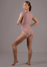 Move Dance Ash Zip Front Cap Sleeve Leotard French Mauve Front 3 [Pink]