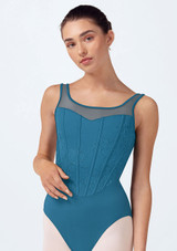 Bloch Isabella Tank Leotard Cerulean Front [Blue]