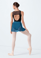 Bloch Zoe Embroidered Skirt Cerulean Back [Blue]