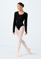 Bloch Atiyah Wrap Knit Crop Top Black Front 2 [Black]