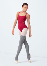 Bloch Elsa Knit Leg Warmer Grey Front [Grey]