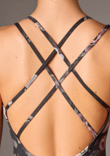 Move Dance Lainey Cross Back Floral Leotard Black Back 3 [Black]