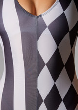 Jolista Checkmate Leotard Black-White 9 [Black]