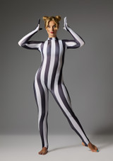Jolista Gambit Stripe Glove Catsuit Black-White 2 [Black]