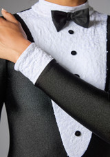 Jolista Speakeasy Long Sleeve Tuxedo Leotard Black-White 2 [Black]
