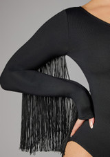 Jolista Ragtime Ruby Fringe Asymmetric Leotard Black 2 [Black]