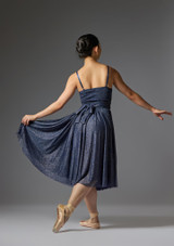 Jolista Moonflower Gathered Mesh Ballet Dress Navy Blue 6 [Blue]