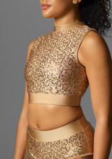 Jolista Dazzle Sequin Dance Top Bronze 9 [Bronze]