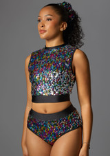 Jolista Dazzle Sequin Dance Top Multi-Colour 5 [Multi-Colour]