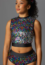 Jolista Dazzle Sequin Dance Top Multi-Colour 9 [Multi-Colour]