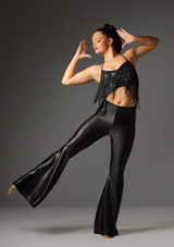 Sequin fringe crop top Black 9 [Black]
