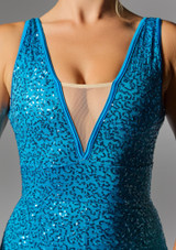 Sequin flared catsuit Turquoise 6 [Blue]