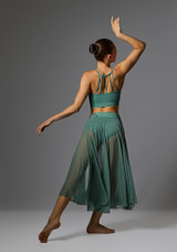 Jolista Whisper Lyrical Costume Skirt Juniper Green Front 8 [Green]