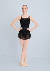 Intermezzo Gioconda Flocked Skirt Black Front [Black]