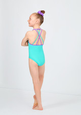 Move Dance Allura Gymnastics Leotard Aqua Back 7 [Blue]