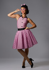 Jolista Peggy Polka Costume Black-Pink Front 6 [Black]