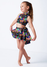 Alegra Girls Print Sara High-Low Skirt RET Front [Patterned]