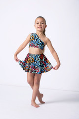Alegra Girls Print Jasmine Circle Mini Skirt AZT Front 6 [Patterned]