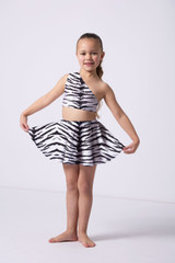 Alegra Girls Print Jasmine Circle Mini Skirt ZEB Front 3 [Black]