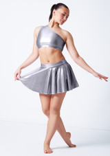 Alegra Metallic Scarlett Asymmetric Top Dark Grey Front [Grey]
