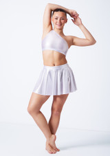 Alegra Shiny Jasmine Circle Mini Skirt White Front 2 [White]