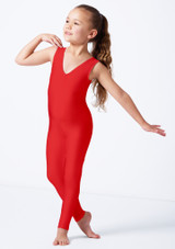 V-dip catsuit Red Front [Red]