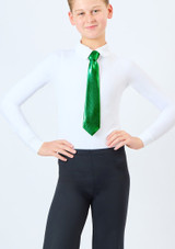 Alegra Metallic Elasticated Tie Emerald Front [Green]