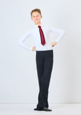 Alegra Shiny Elasticated Tie Burgundy Front [Red]