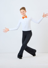 Alegra Shiny Elasticated Bow Tie Fluorescent Orange Front [Orange]