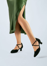 Werner Kern Denise Suede Dance Shoe - 1.97" Black Front 2 [Black]