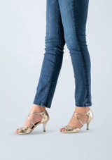 Werner Kern Cleo Leather Dance Shoe - 2.75" Gold Front 7 [Gold]