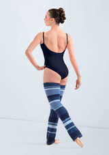 Stripe leg warmers Blue Back [Blue]