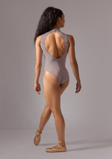 Move Dance Fabienne High Neck Lace Leotard Rose Pink Back 6 [Pink]