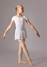 Skirted short sleeved leo (as Lottie) White Front 9 [White]