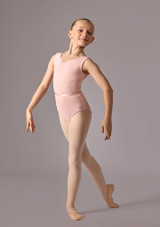 Sleeveless ruched front leo with belt (as Jessica) Pink Front 7 [Pink]
