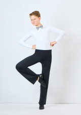 Alegra Shiny Elasticated Bow Tie Dark Grey Front [Grey]