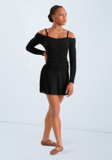 Mirella Mesh Skirt Black Front [Black]