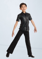 Weissman Boys Petite Sequin Shirt Black 5 [Black]