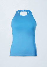 Weissman Lustre Halter Tank Top Sky Blue 5 [Blue]