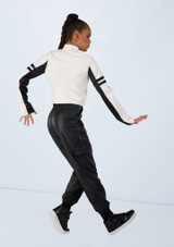 Weissman Striped Moto Jacket Black-White 5 [Black]
