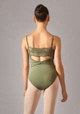 Move Dance Addie Camisole Lace Leotard Khaki Back 6 [Green]