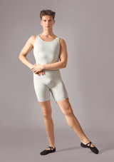 Move Dance Roman Mens Sleeveless Biketard Dove Grey Front [Grey]